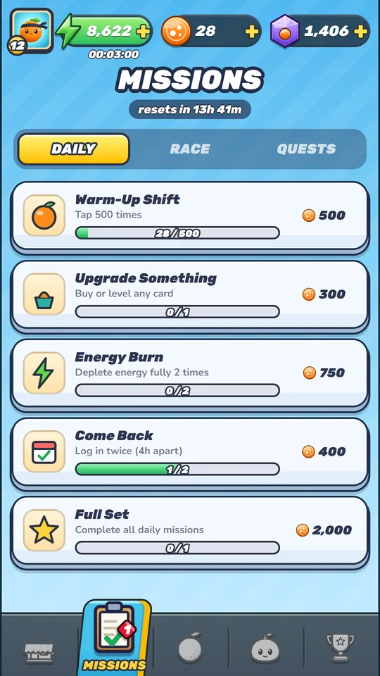 OrangeCrush missions and quests